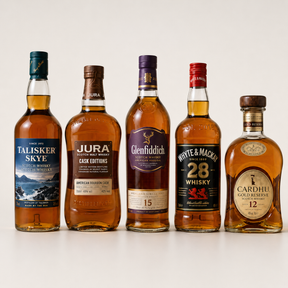 The Ultimate Bundle – Glenfiddich 15, Whyte & Mackay Triple Matured, Cardhu Gold Reserve, Talisker Skye & Jura Bourbon Cask